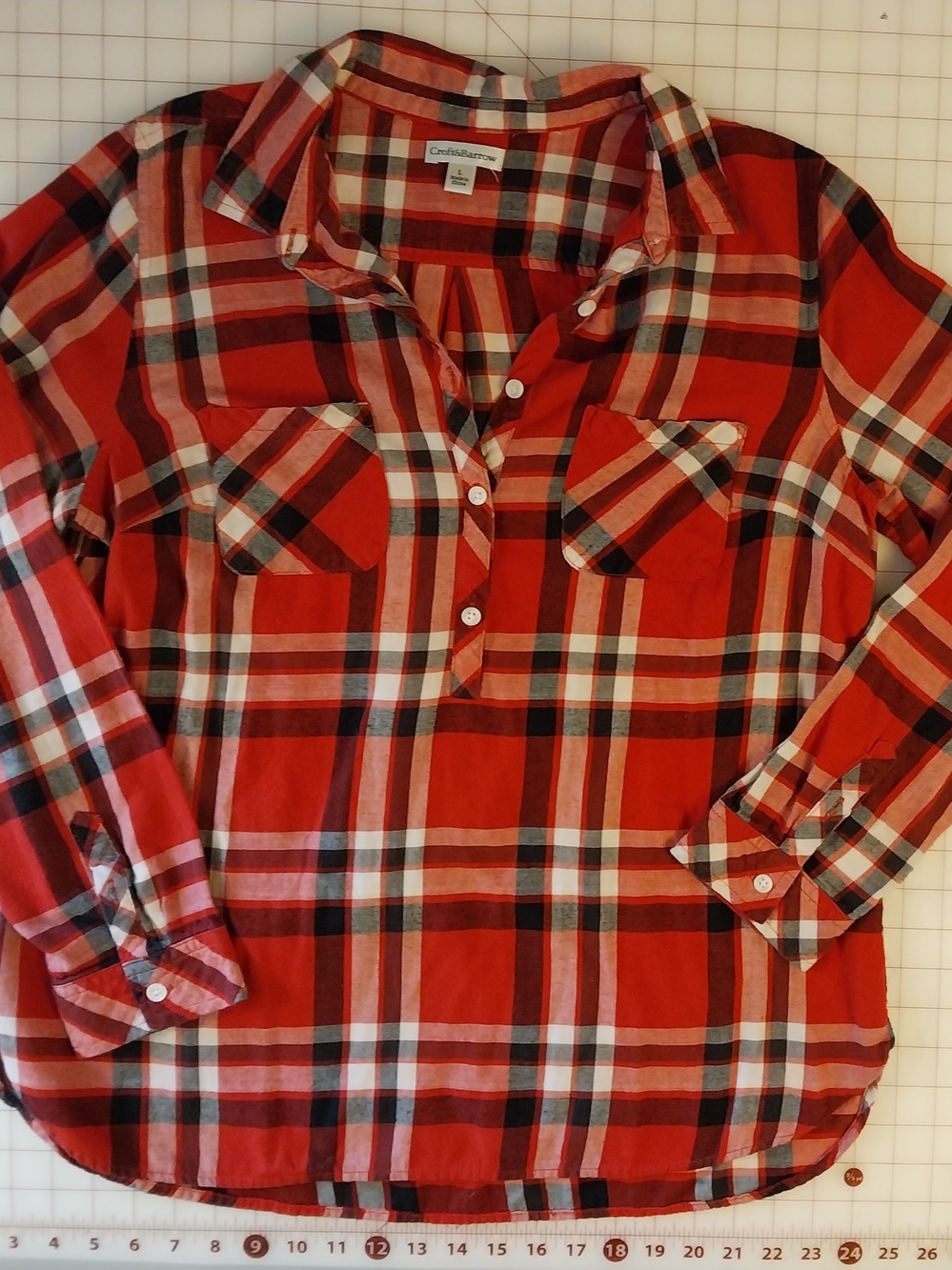 Red Plaid Button Pullover Shirt - Croft & Barrow